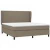 Image de vidaXL Sommier à lattes de lit avec matelas Taupe 180x200 cm Tissu