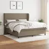 Image de vidaXL Sommier à lattes de lit avec matelas Taupe 180x200 cm Tissu