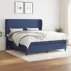 Image de vidaXL Sommier à lattes de lit avec matelas Bleu 180x200 cm Tissu