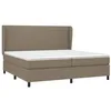 Image de vidaXL Sommier à lattes de lit avec matelas Taupe 200x200 cm Tissu