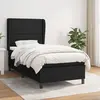 Image de vidaXL Sommier à lattes de lit et matelas Noir 80x200 cm Tissu