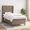 Image de vidaXL Sommier à lattes de lit avec matelas Taupe 90x190 cm Tissu