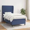 Image de vidaXL Sommier à lattes de lit avec matelas Bleu 90x200 cm Tissu