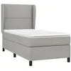 Image de vidaXL Sommier à lattes de lit avec matelas Gris clair 100x200cm Tissu
