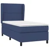 Image de vidaXL Sommier à lattes de lit avec matelas Bleu 100x200 cm Tissu