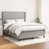 Image de vidaXL Sommier à lattes de lit avec matelas Gris clair 140x190cm Tissu
