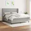 Image de vidaXL Sommier à lattes de lit avec matelas Gris clair 180x200cm Tissu