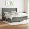 Image de vidaXL Sommier à lattes de lit avec matelas Gris foncé 180x200cm Tissu