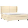 Image de vidaXL Sommier à lattes de lit avec matelas Crème 180x200 cm Tissu