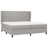 Image de vidaXL Sommier à lattes de lit avec matelas Gris clair 200x200cm Tissu