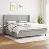 Image de vidaXL Sommier à lattes de lit avec matelas Gris clair 200x200cm Tissu