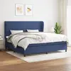 Image de vidaXL Sommier à lattes de lit avec matelas Bleu 200x200 cm Tissu