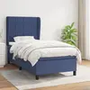 Image de vidaXL Sommier à lattes de lit avec matelas Bleu 90x190 cm Tissu