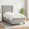 Image de vidaXL Sommier à lattes de lit avec matelas Gris clair 100x200cm Tissu