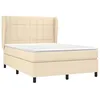 Image de vidaXL Sommier à lattes de lit avec matelas Crème 140x190 cm Tissu