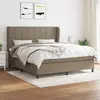 Image de vidaXL Sommier à lattes de lit avec matelas Taupe 160x200 cm Tissu