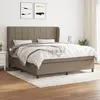 Image de vidaXL Sommier à lattes de lit avec matelas Taupe 180x200 cm Tissu