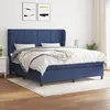 Image de vidaXL Sommier à lattes de lit avec matelas Bleu 180x200 cm Tissu