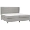 Image de vidaXL Sommier à lattes de lit avec matelas Gris clair 200x200cm Tissu