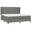 Image de vidaXL Sommier à lattes de lit avec matelas Gris foncé 200x200cm Tissu
