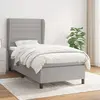 Image de vidaXL Sommier à lattes de lit et matelas Gris clair 90x190 cm Tissu