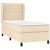 Image de vidaXL Sommier à lattes de lit et matelas Crème 90x190 cm Tissu