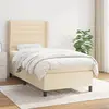 Image de vidaXL Sommier à lattes de lit avec matelas Crème 90x200 cm Tissu