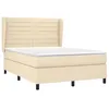 Image de vidaXL Sommier à lattes de lit avec matelas Crème 140x190 cm Tissu