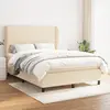 Image de vidaXL Sommier à lattes de lit avec matelas Crème 140x190 cm Tissu