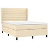 Image de vidaXL Sommier à Lattes de Lit avec Matelas, Lit Rembourré, Lit Double, Lit Adulte de Chambre à Coucher Intérieur, Moderne, Crème 140x200 cm Tissu
