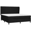 Image de vidaXL Sommier à lattes de lit avec matelas Noir 160x200 cm Tissu