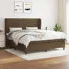 Image de vidaXL Sommier à lattes de lit avec matelas Marron foncé 160x200 cm