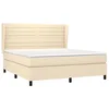 Image de vidaXL Sommier à lattes de lit avec matelas Crème 160x200 cm Tissu