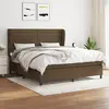 Image de vidaXL Sommier à lattes de lit avec matelas Marron foncé 180x200 cm