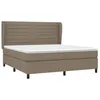 Image de vidaXL Sommier à lattes de lit avec matelas Taupe 180x200 cm Tissu
