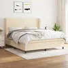 Image de vidaXL Sommier à lattes de lit avec matelas Crème 180x200 cm Tissu