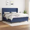 Image de vidaXL Sommier à lattes de lit avec matelas Bleu 180x200 cm Tissu
