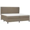 Image de vidaXL Sommier à lattes de lit avec matelas Taupe 200x200 cm Tissu