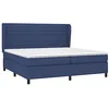 Image de vidaXL Sommier à lattes de lit avec matelas Bleu 200x200 cm Tissu