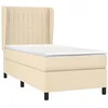 Image de vidaXL Sommier à lattes de lit avec matelas Crème 80x200 cm Tissu
