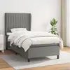 Image de vidaXL Sommier à lattes de lit et matelas Gris foncé 90x190 cm Tissu