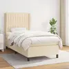 Image de vidaXL Sommier à lattes de lit avec matelas Crème 100x200 cm Tissu
