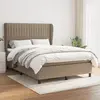 Image de vidaXL Sommier à lattes de lit avec matelas Taupe 140x200 cm Tissu