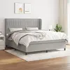 Image de vidaXL Sommier à lattes de lit avec matelas Gris clair 160x200cm Tissu