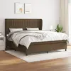 Image de vidaXL Sommier à lattes de lit avec matelas Marron foncé 180x200 cm
