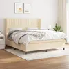 Image de vidaXL Sommier à lattes de lit avec matelas Crème 180x200 cm Tissu