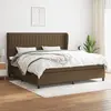 Image de vidaXL Sommier à lattes de lit avec matelas Marron foncé 200x200 cm