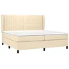 Image de vidaXL Sommier à lattes de lit avec matelas Crème 200x200 cm Tissu