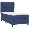 Image de vidaXL Sommier à lattes de lit avec matelas Bleu 90x190 cm Tissu