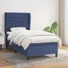 Image de vidaXL Sommier à lattes de lit avec matelas Bleu 90x190 cm Tissu